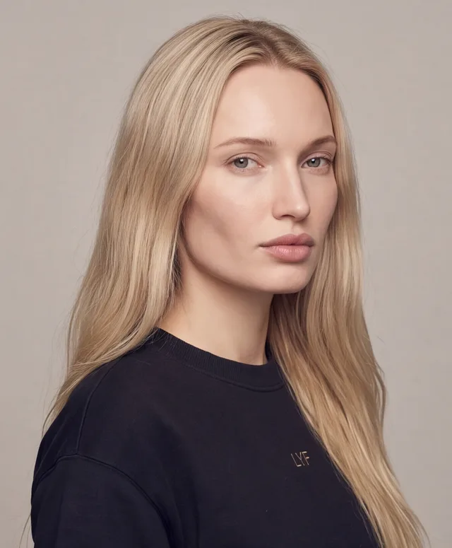 Chiara Conti, artificial talent — three quarter portrait